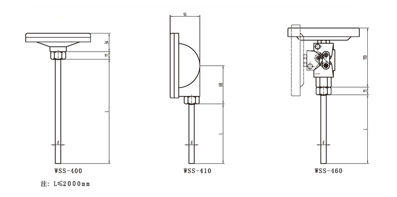 WSS工業雙金屬溫度計（通用型無固定裝置）_http://m.sziloveyou.cn_雙金屬溫度計_第3張