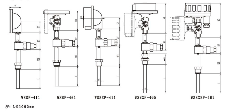 WSSX工業(yè)雙金屬溫度計（一體化型螺紋式）_http://m.sziloveyou.cn_雙金屬溫度計_第3張