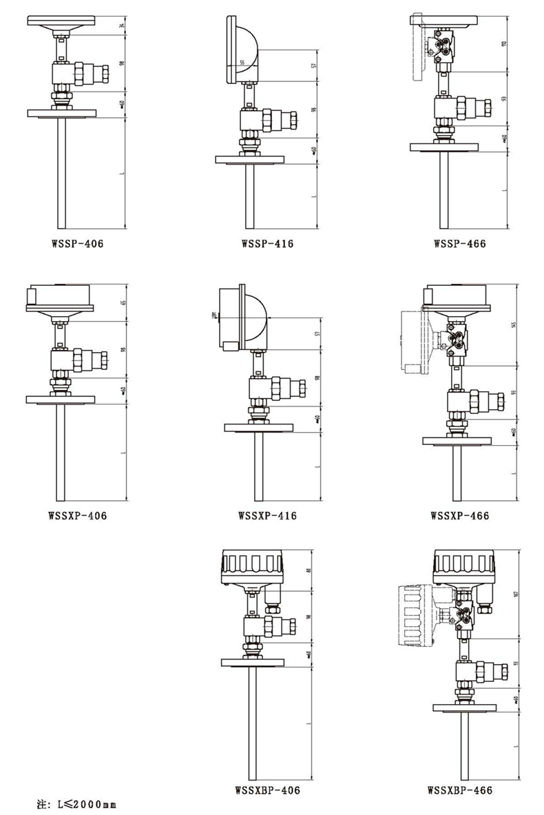 WSSX工業雙金屬溫度計（一體化型法蘭式）_http://m.sziloveyou.cn_雙金屬溫度計_第3張